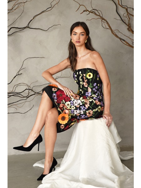 White floral dress sales